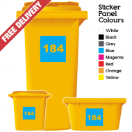 Wheelie Bin Sticker Numbers Square Style (Pack Of 12)